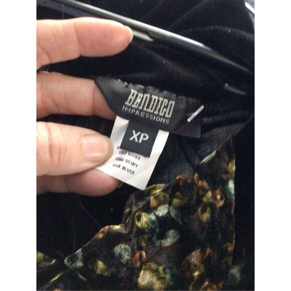 Vintage 90’s BENDIGO IMPRESSIONS VELVET Dress Size Small Funky Maxi Black Multi - Picture 4 of 16
